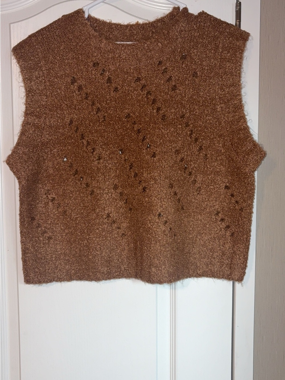 New Zenana Soft Knit Sleeveless Sweater Vest in Brown Sizes S, M, L